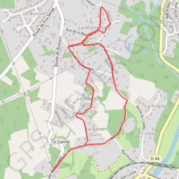 Itinéraire Basse et Haute Gorce / Martinerie - Saint-Priest-Taurion, distance, dénivelé, altitude, carte, profil, trace GPS