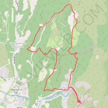 Itinéraire Fontaine de Vaucluse, distance, dénivelé, altitude, carte, profil, trace GPS