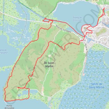 Itinéraire Gruissan - Ile Saint Martin, distance, dénivelé, altitude, carte, profil, trace GPS