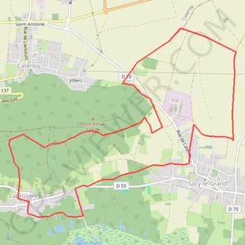 Itinéraire Labruyere, distance, dénivelé, altitude, carte, profil, trace GPS