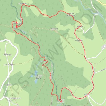 Itinéraire Moulin de Theux, distance, dénivelé, altitude, carte, profil, trace GPS