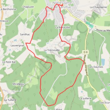 Itinéraire Boucle du puits trouillier - Notre-Dame-de-Sanilhac, distance, dénivelé, altitude, carte, profil, trace GPS