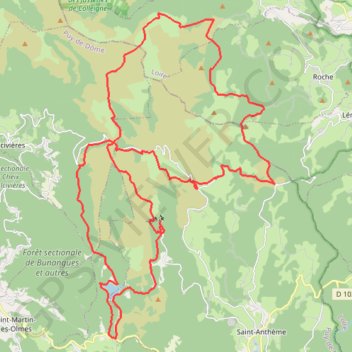 Itinéraire Rando des Hautes Chaumes - Saint-Anthème (Prabouré), distance, dénivelé, altitude, carte, profil, trace GPS