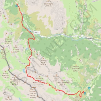 Itinéraire Chiappera - Viviere, distance, dénivelé, altitude, carte, profil, trace GPS