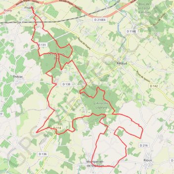 Itinéraire Pisany 17, distance, dénivelé, altitude, carte, profil, trace GPS