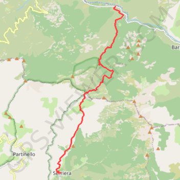 Itinéraire Tuarelli-Serriera par le Bocca de Melza, distance, dénivelé, altitude, carte, profil, trace GPS