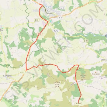 Itinéraire véhicules sizun - menez meur, distance, dénivelé, altitude, carte, profil, trace GPS
