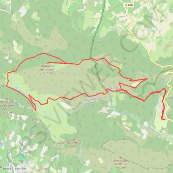 Itinéraire Baronnies - Le Linceuil, distance, dénivelé, altitude, carte, profil, trace GPS