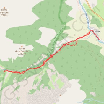 Itinéraire Lac de la douche, distance, dénivelé, altitude, carte, profil, trace GPS