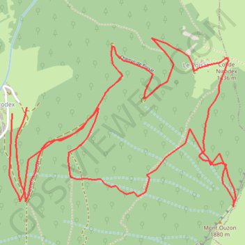 Itinéraire Mont Ouzon, distance, dénivelé, altitude, carte, profil, trace GPS