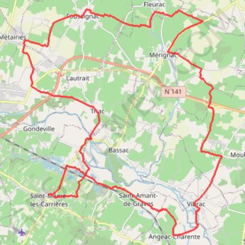 Itinéraire St Meme les Carrieres, distance, dénivelé, altitude, carte, profil, trace GPS