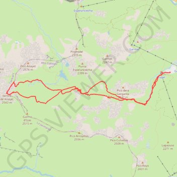 Itinéraire Vertice d'Anayet au départ de la station de ski de Formigal (Aragon, Espagne), distance, dénivelé, altitude, carte, profil, trace GPS