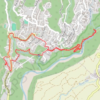 Itinéraire Entre deux fond de la rivière, distance, dénivelé, altitude, carte, profil, trace GPS
