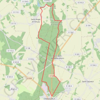 Itinéraire Forêt de Châteauneuf-en-Thymerais, distance, dénivelé, altitude, carte, profil, trace GPS
