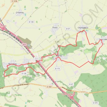 Itinéraire Blandy les Tours, distance, dénivelé, altitude, carte, profil, trace GPS