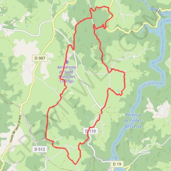 Itinéraire Les Combrailles - La Mazière, distance, dénivelé, altitude, carte, profil, trace GPS