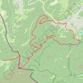 Itinéraire Petit Colorado - Eppenbrunn, distance, dénivelé, altitude, carte, profil, trace GPS