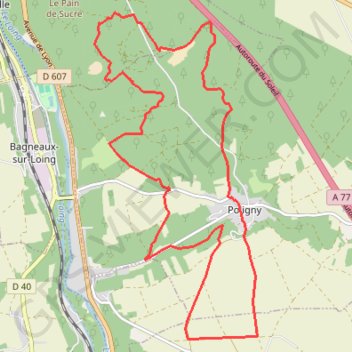 Itinéraire Randonnée sur Poligny 77, distance, dénivelé, altitude, carte, profil, trace GPS