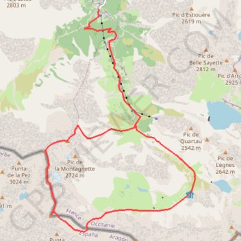 Itinéraire Grand Batchimale / Pic Schrader, distance, dénivelé, altitude, carte, profil, trace GPS