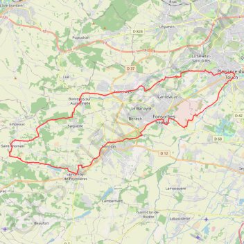 Itinéraire GR86 de Plaisance-du-Touch à Sainte-Foy-de-Peyrolières, distance, dénivelé, altitude, carte, profil, trace GPS