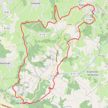 Itinéraire Circuit du Monorail Panissieres, distance, dénivelé, altitude, carte, profil, trace GPS