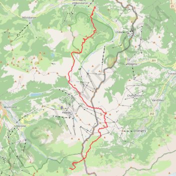 Itinéraire GR5 - La Chapelle d'abondance - Refuge Chardonnière, distance, dénivelé, altitude, carte, profil, trace GPS