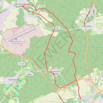 Itinéraire Randonné Forêt de Halatte, distance, dénivelé, altitude, carte, profil, trace GPS