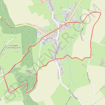 Itinéraire Autour de Bully, distance, dénivelé, altitude, carte, profil, trace GPS