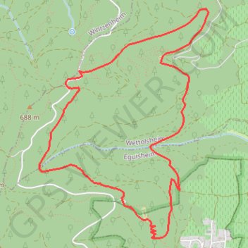 Itinéraire Les Trois-Châteaux du Haut-Eguisheim, distance, dénivelé, altitude, carte, profil, trace GPS