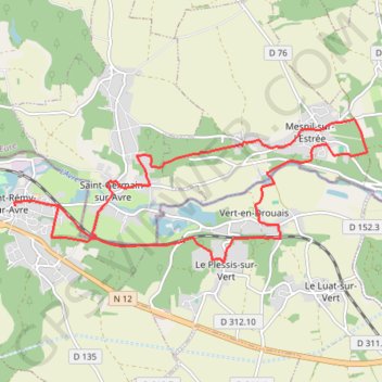 Itinéraire Les 3 ponts - Saint-Rémy-sur-Avre, distance, dénivelé, altitude, carte, profil, trace GPS