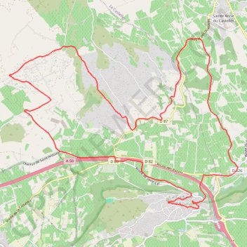 Itinéraire Petit circuit autour de La Cadière d'Azur, distance, dénivelé, altitude, carte, profil, trace GPS