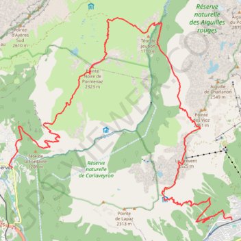 Itinéraire Servoz - Pormenaz - Arlevé - Brévent - Chamonix, distance, dénivelé, altitude, carte, profil, trace GPS