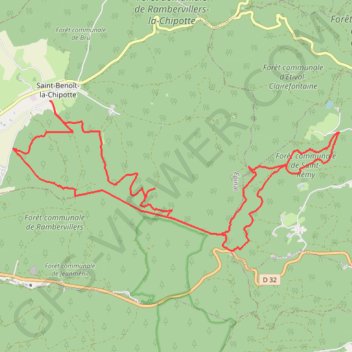 Itinéraire Autour de Saint-Benoit-la-Chipotte, distance, dénivelé, altitude, carte, profil, trace GPS