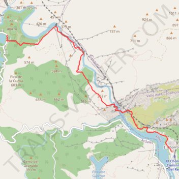 Itinéraire Caminito del Rey, distance, dénivelé, altitude, carte, profil, trace GPS