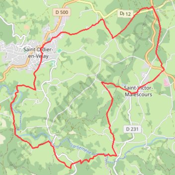 Itinéraire Le Velay des 3 Rivières - Champdolent, distance, dénivelé, altitude, carte, profil, trace GPS