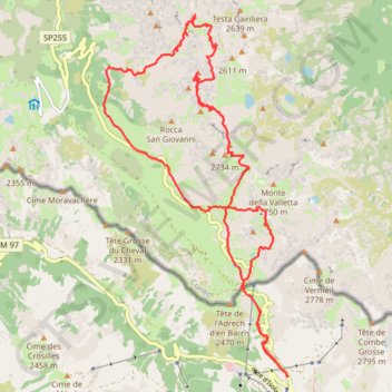 Itinéraire Rando ski Mont Aver-Laghi-Orgials, distance, dénivelé, altitude, carte, profil, trace GPS