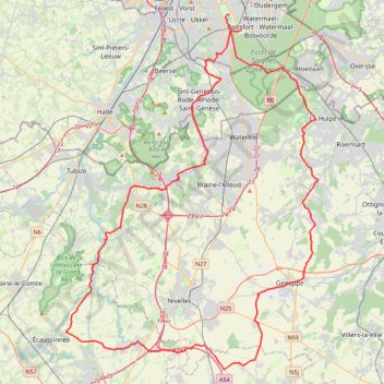 Itinéraire Feluy 28/4, distance, dénivelé, altitude, carte, profil, trace GPS
