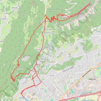 Itinéraire Le Saint Eynard : Pas Guiguet, distance, dénivelé, altitude, carte, profil, trace GPS