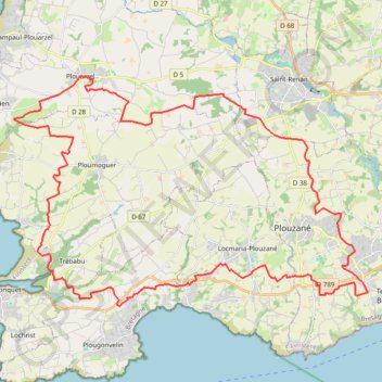 Itinéraire Plouzane - Plouarzel_1, distance, dénivelé, altitude, carte, profil, trace GPS