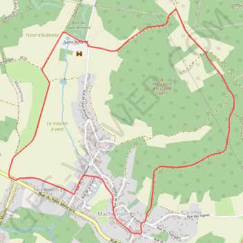 Itinéraire Machemont - Circuit de la Montagne d'Hauette, distance, dénivelé, altitude, carte, profil, trace GPS