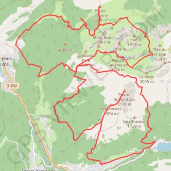 Itinéraire Pic de la Corne-Tavaneuse-Nantaux, distance, dénivelé, altitude, carte, profil, trace GPS