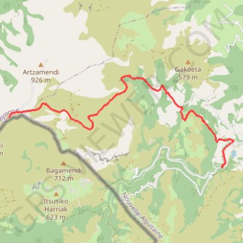 Itinéraire GR 10 - Col de Mehatche - Pont d enfer par Sentier..., distance, dénivelé, altitude, carte, profil, trace GPS