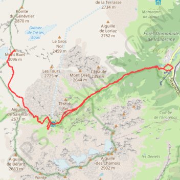 Itinéraire Mont Buet, distance, dénivelé, altitude, carte, profil, trace GPS