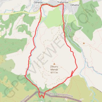 Itinéraire Le tour de la Montagne de Ciboure, distance, dénivelé, altitude, carte, profil, trace GPS