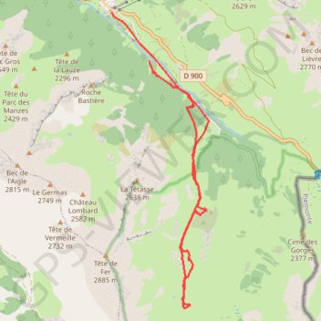 Itinéraire Vallon de Parassac, distance, dénivelé, altitude, carte, profil, trace GPS
