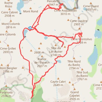 Itinéraire Mont clapier, distance, dénivelé, altitude, carte, profil, trace GPS