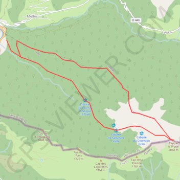 Itinéraire Cap de la Pique crête NO, distance, dénivelé, altitude, carte, profil, trace GPS