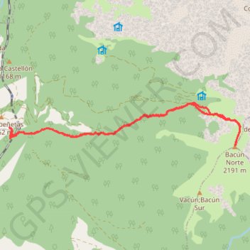 Itinéraire Bacún Norte, distance, dénivelé, altitude, carte, profil, trace GPS