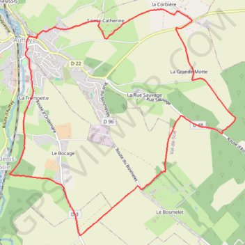 Itinéraire Les Jacquemarts d'Auffay, distance, dénivelé, altitude, carte, profil, trace GPS