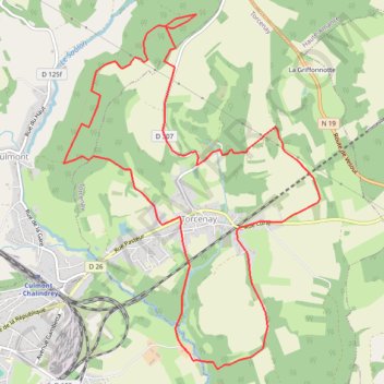 Itinéraire Torcenay, distance, dénivelé, altitude, carte, profil, trace GPS